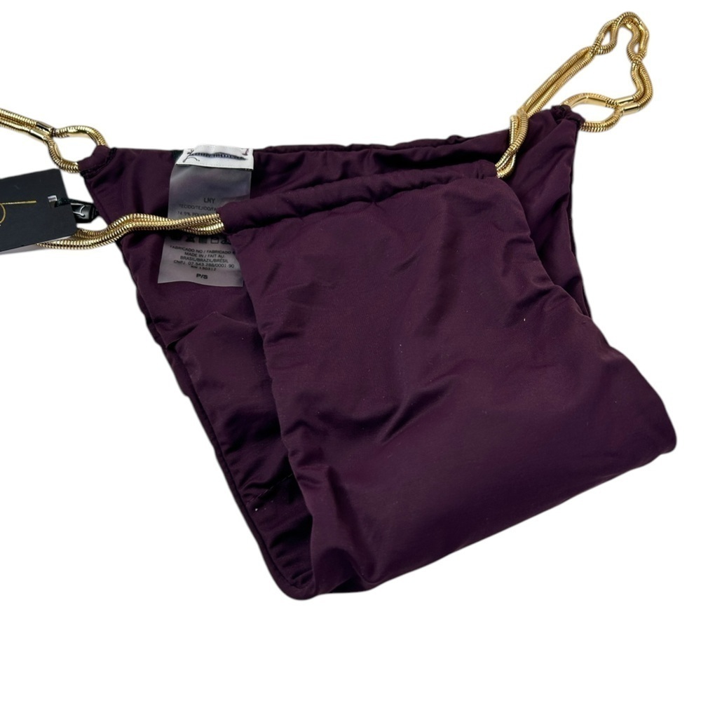 New Lenny Niemeyer Plum Bikini Bottom With Gold Chain